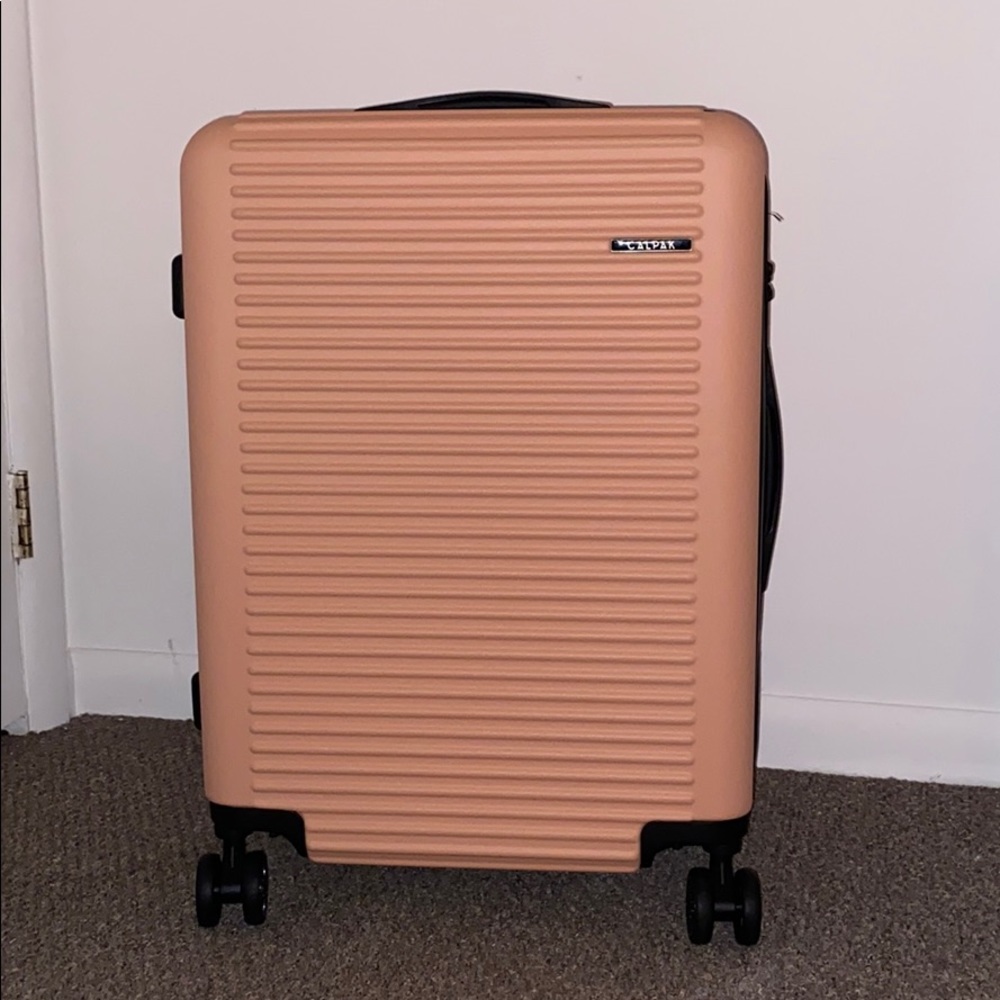 Light Pink Spinner Luggage with lock